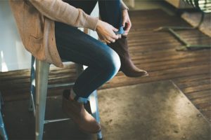 wearing ankle boots